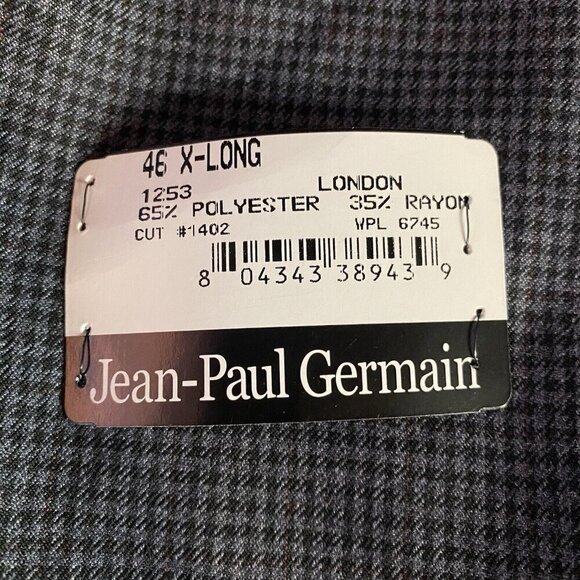 NEW Jean Paul Germain Sport Coat Men's 46XL Grey Shepherd's Check Poly Rayon - Picture 2 of 16
